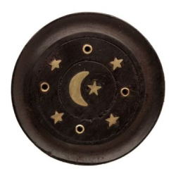 Incense Holder Mango wood round sml Incense Holder Mango wood round sml